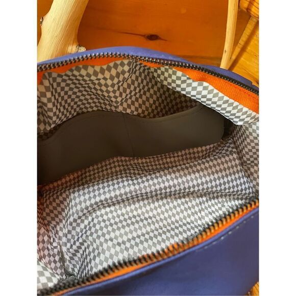 Rae Dunn Toiletry Bag Stuff Blue Orange - Picture 3 of 4